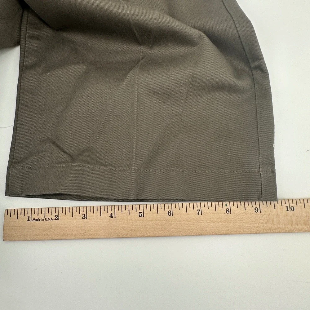 Dockers Pleated Khaki Pants Mens 48x29 Brown Classic Fit Stretch Flex Waistband